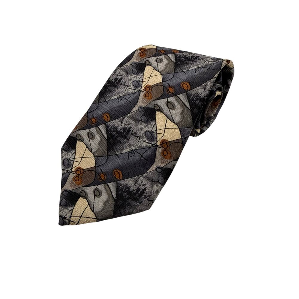Jimmy Z Collection One 100% Silk Abstract Print Designer Tie